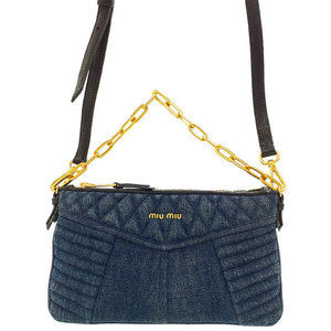 Miu Miu Denim 2way Handbag Black